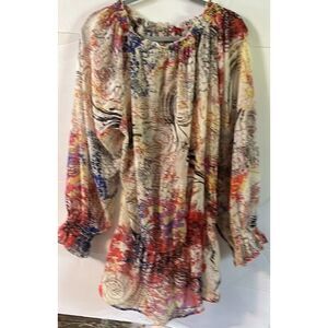 Mushka By Sienna Rose Inc.‎ Shirt Size 2X Sheer   Long sleeve
